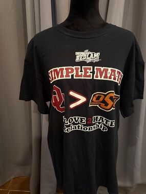 Gildan Black Graphic 'Simple Math' Tee with Red & Gold Accents